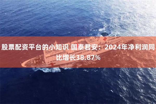 股票配资平台的小知识 国泰君安：2024年净利润同比增长38.87%
