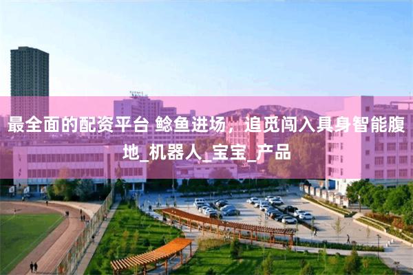 最全面的配资平台 鲶鱼进场，追觅闯入具身智能腹地_机器人_宝宝_产品