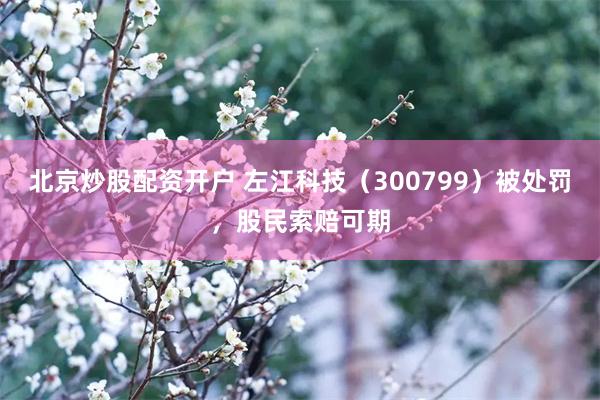 北京炒股配资开户 左江科技（300799）被处罚，股民索赔可期