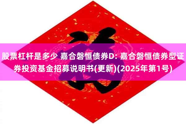 股票杠杆是多少 嘉合磐恒债券D: 嘉合磐恒债券型证券投资基金招募说明书(更新)(2025年第1号)