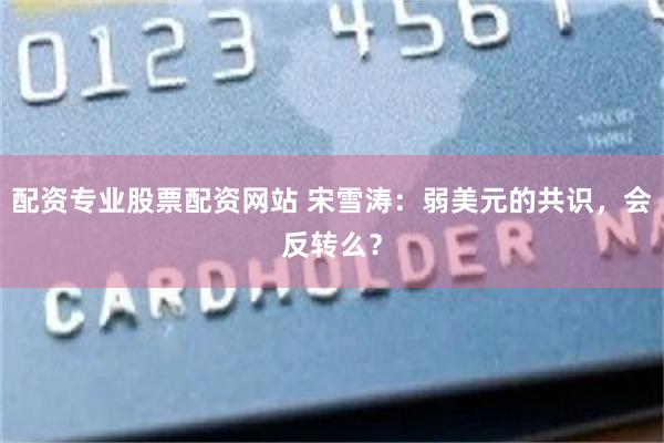 配资专业股票配资网站 宋雪涛：弱美元的共识，会反转么？