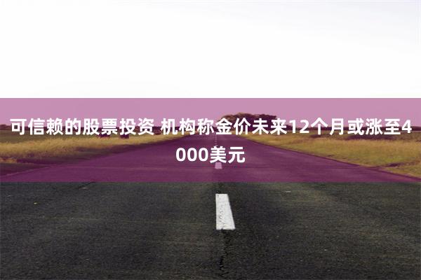 可信赖的股票投资 机构称金价未来12个月或涨至4000美元