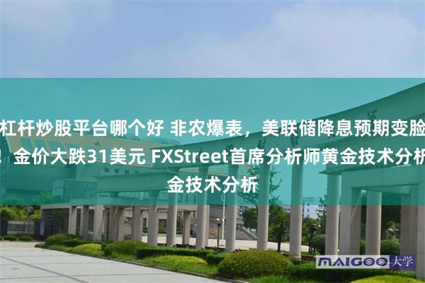 杠杆炒股平台哪个好 非农爆表，美联储降息预期变脸！金价大跌31美元 FXStreet首席分析师黄金技术分析