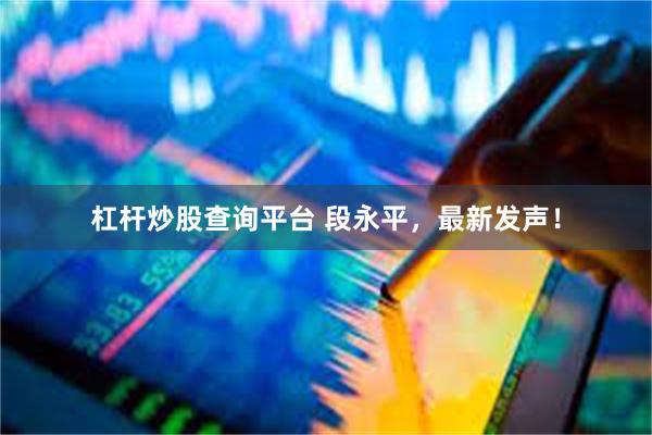 杠杆炒股查询平台 段永平，最新发声！