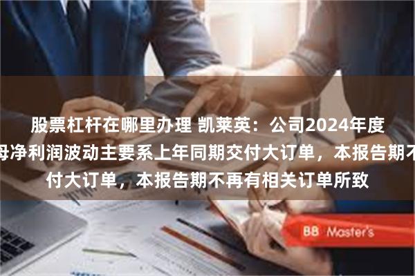 股票杠杆在哪里办理 凯莱英：公司2024年度营业收入及扣非归母净利润波动主要系上年同期交付大订单，本报告期不再有相关订单所致