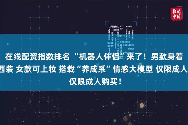 在线配资指数排名 “机器人伴侣”来了！男款身着修身西装 女款可上妆 搭载“养成系”情感大模型 仅限成人购买！