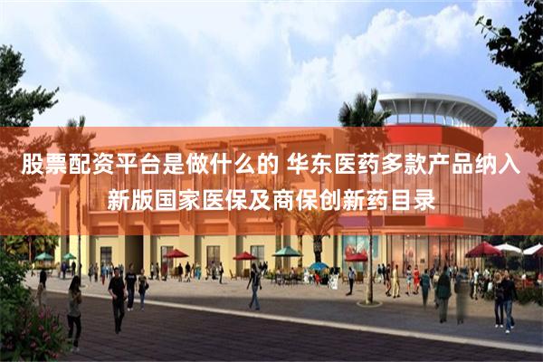 股票配资平台是做什么的 华东医药多款产品纳入新版国家医保及商保创新药目录