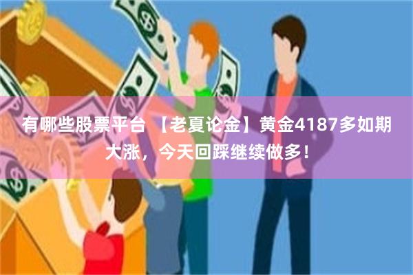 有哪些股票平台 【老夏论金】黄金4187多如期大涨，今天回踩继续做多！