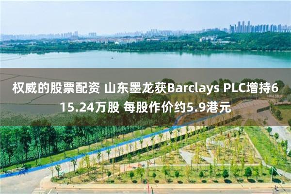 权威的股票配资 山东墨龙获Barclays PLC增持615.24万股 每股作价约5.9港元