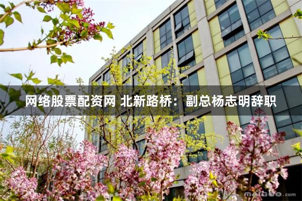 网络股票配资网 北新路桥：副总杨志明辞职