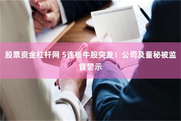 股票资金杠杆网 5连板牛股突发！公司及董秘被监管警示