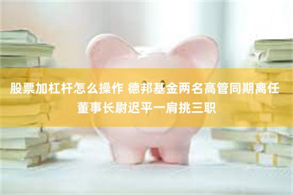 股票加杠杆怎么操作 德邦基金两名高管同期离任 董事长尉迟平一肩挑三职