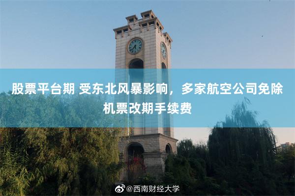 股票平台期 受东北风暴影响，多家航空公司免除机票改期手续费