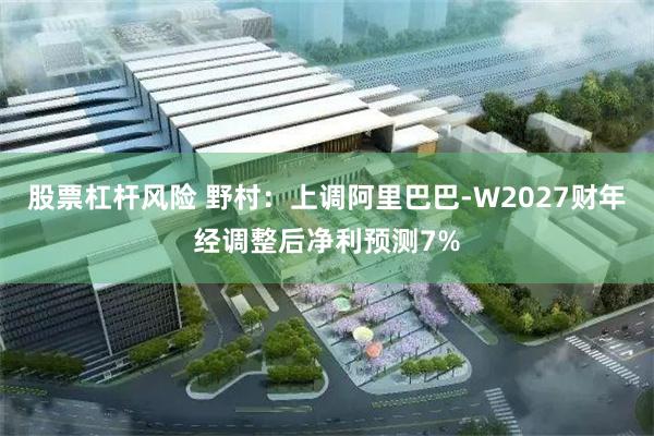 股票杠杆风险 野村:上调阿里巴巴-W2027财年经调整后净利预测7%